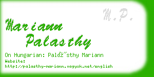 mariann palasthy business card